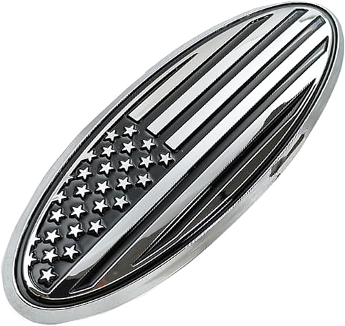 Miniatura 20 de CONGCONG Emblema para Ford Bronco, superposición de 5 pulgadas para portón trasero emblema ovalado de bandera americana negra para Ford Bronco Negro