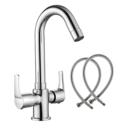 ARMANIYA MINA Brass Central Hole Basin mixcher Round Swivel spouth 12''