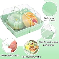 Vista 16 de Ctosree 100 cajas de papel para embutidos con tapas transparentes, cajas desechables de 4.5 pulgadas, cajas cuadradas para postres, cajas