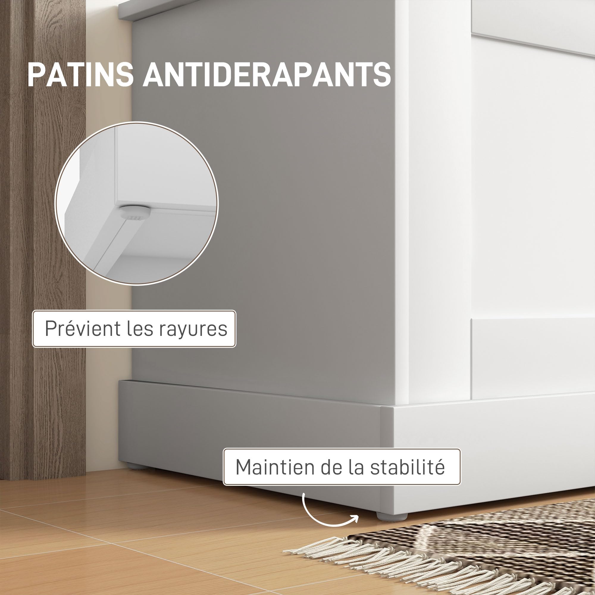 HOMCOM Coffre de Rangement, Coffre à Jouets en Bois, avec charnière de sécurité, pour Salon, entrée, 80 x 40 x 45 cm, Blanc