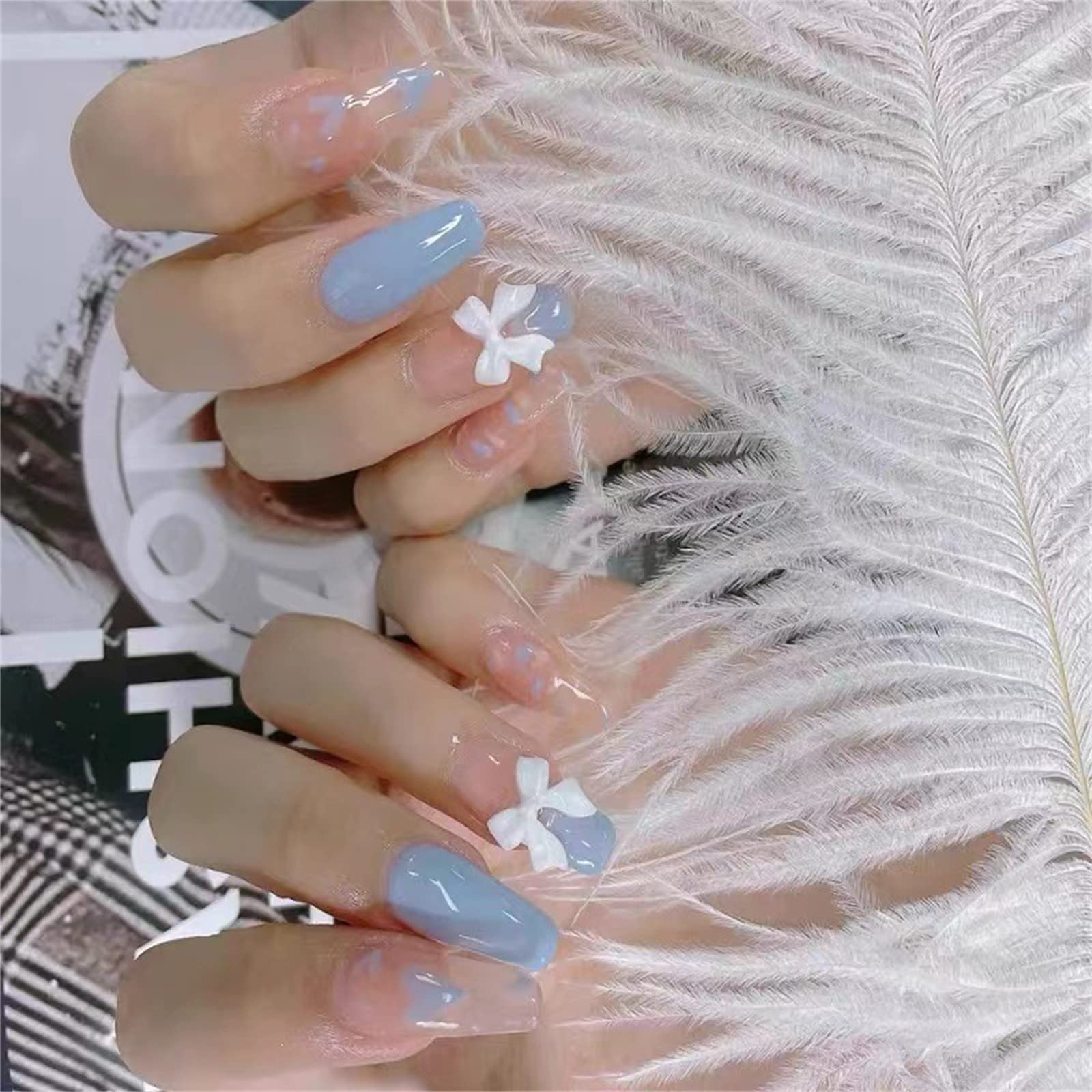 Bling Press on Nails, Unghie finte con finitura riutilizzabile di lusso, Nail Art fatta a mano con design di manicure con licenza (XL, A) (AL)