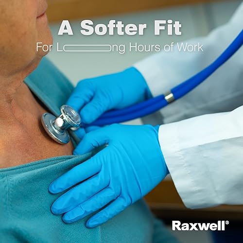 Miniatura 3 de Raxwell Guantes desechables de nitrilo  Guantes de examen médico de nitrilo, guantes de preparación de alimentos, seguros para cocinar, sin látex y