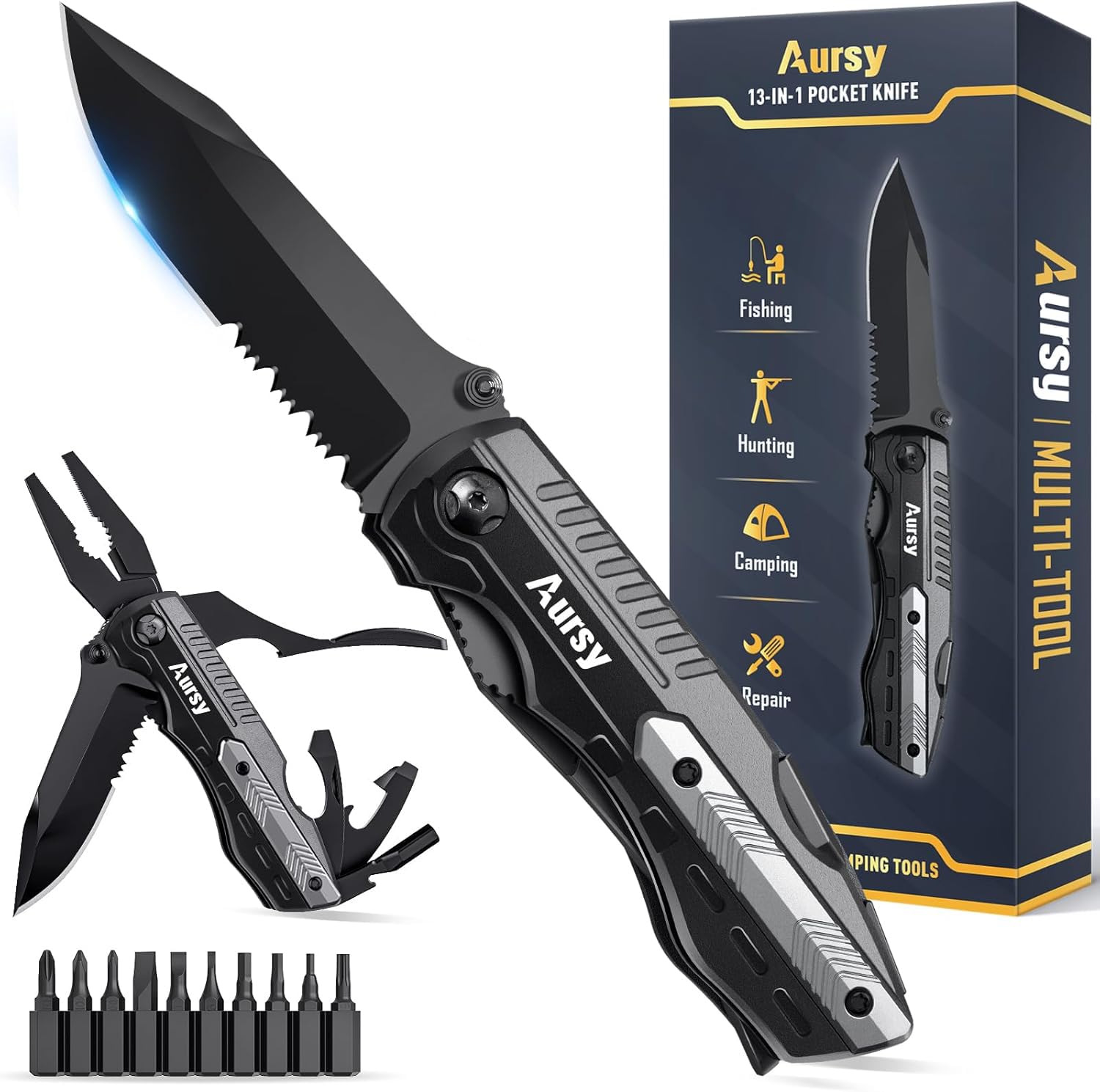 Gifts for Men, Multitool Pocket Knife, Mens Valentines Day Gifts for Him/Husband/Boyfriend, Birthday Gifts for Men, Mens Gifts for Him, Birthday Gifts for Men/Boyfriend, Cool Gadgets for Men Dad Gifts