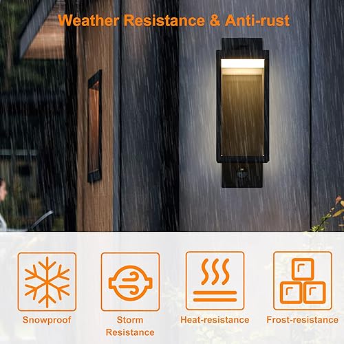Miniatura 10 de Inowel Paquete de 2 apliques de pared LED modernos para porche, garaje, lámpara de montaje en pared, farol IP54, impermeable, 13 W, lámpara exterior