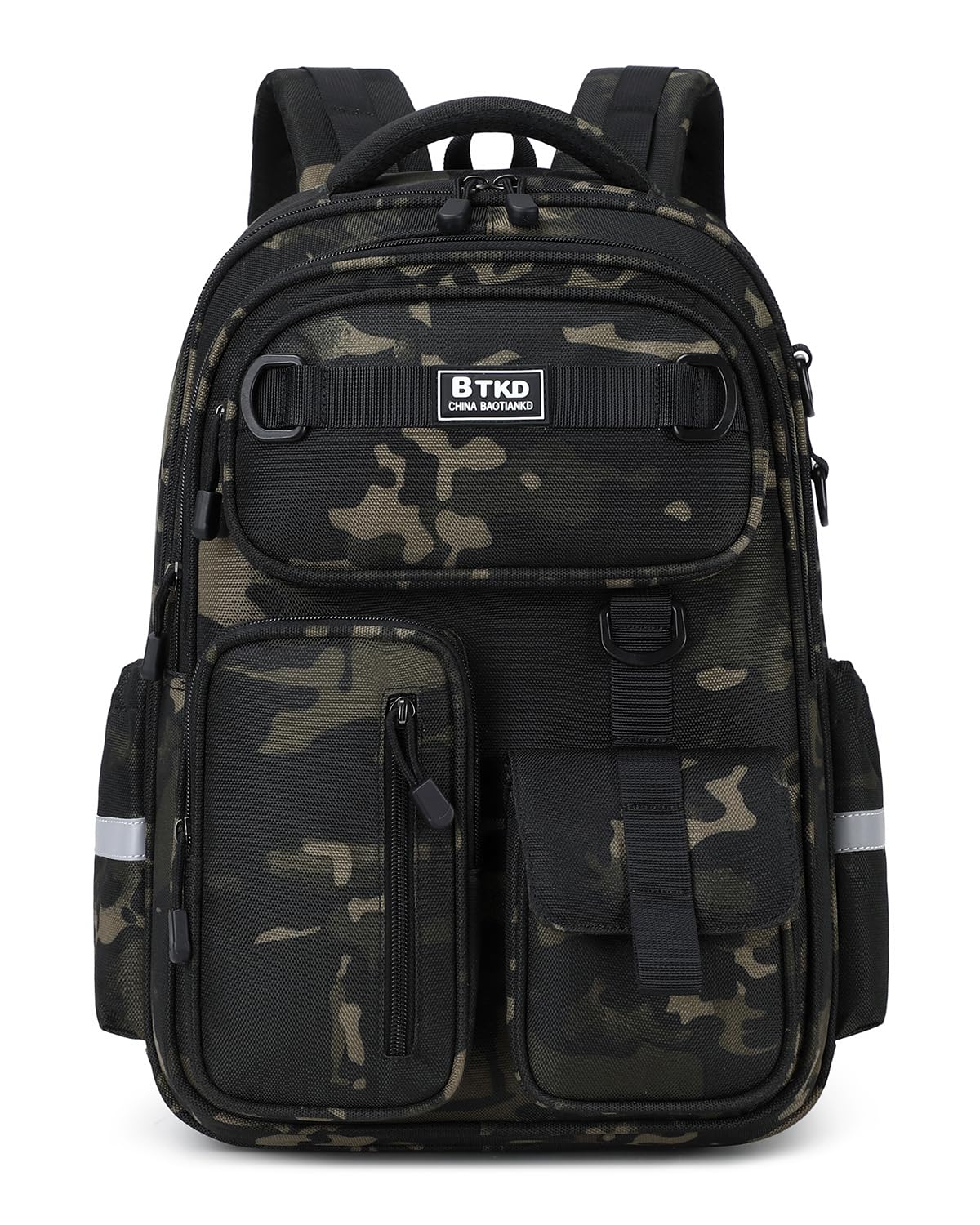 Amythe Cartable Garçon Primaire CE2 CM1 CM2, Camouflage Noir