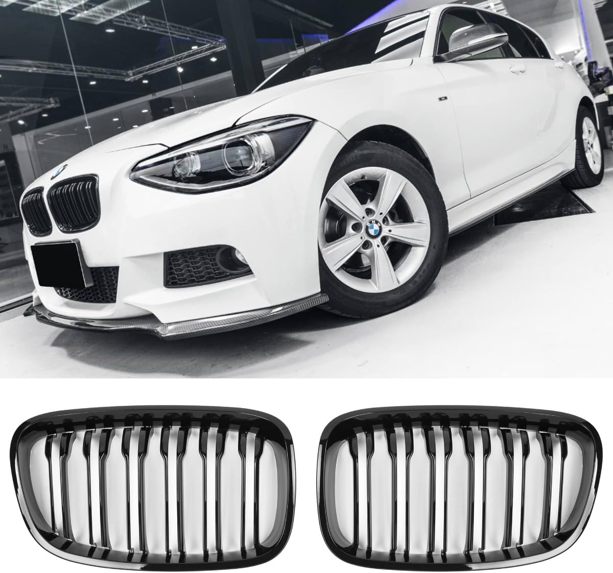 FÜR DEN BMW 1ER F20 F21 AB 15 KÜHLERGRILL NIEREN DOPPELSTEG MATT