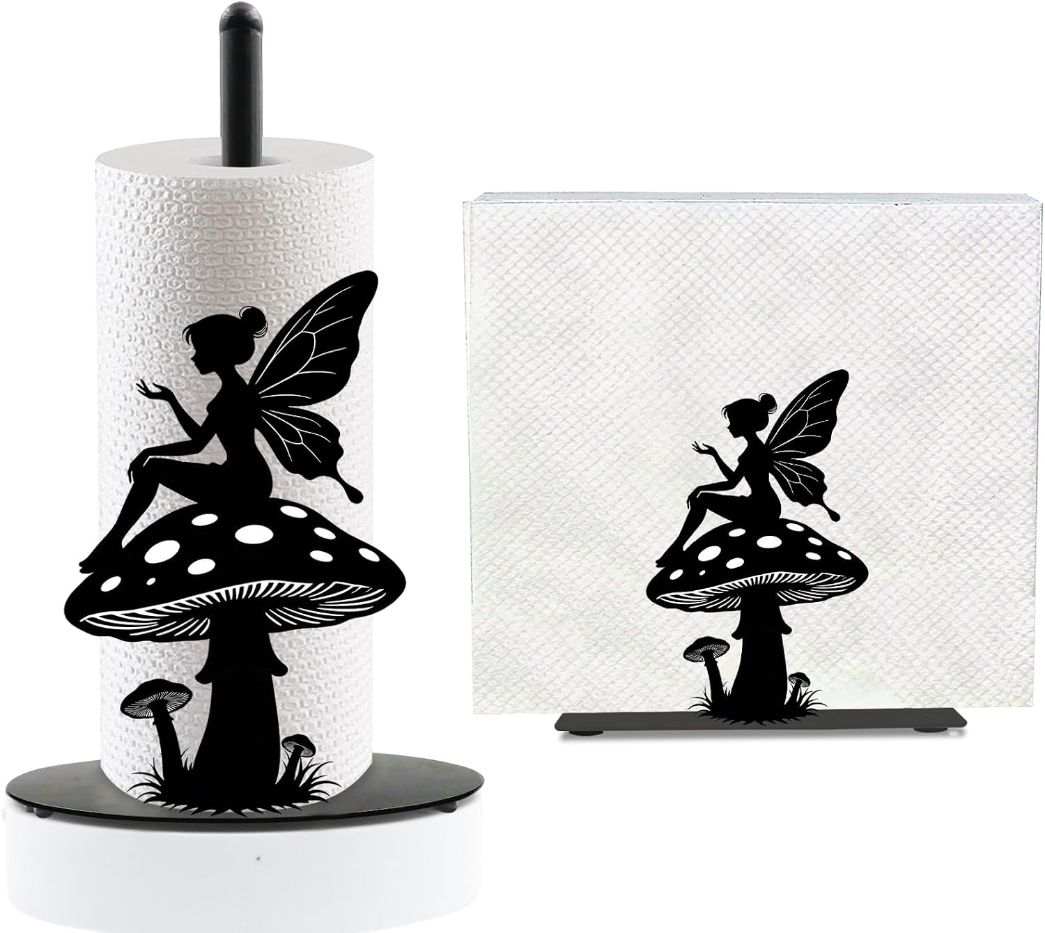 Mushroom Paper Towel Holder, Countertop Kitchen Decor with Round Base