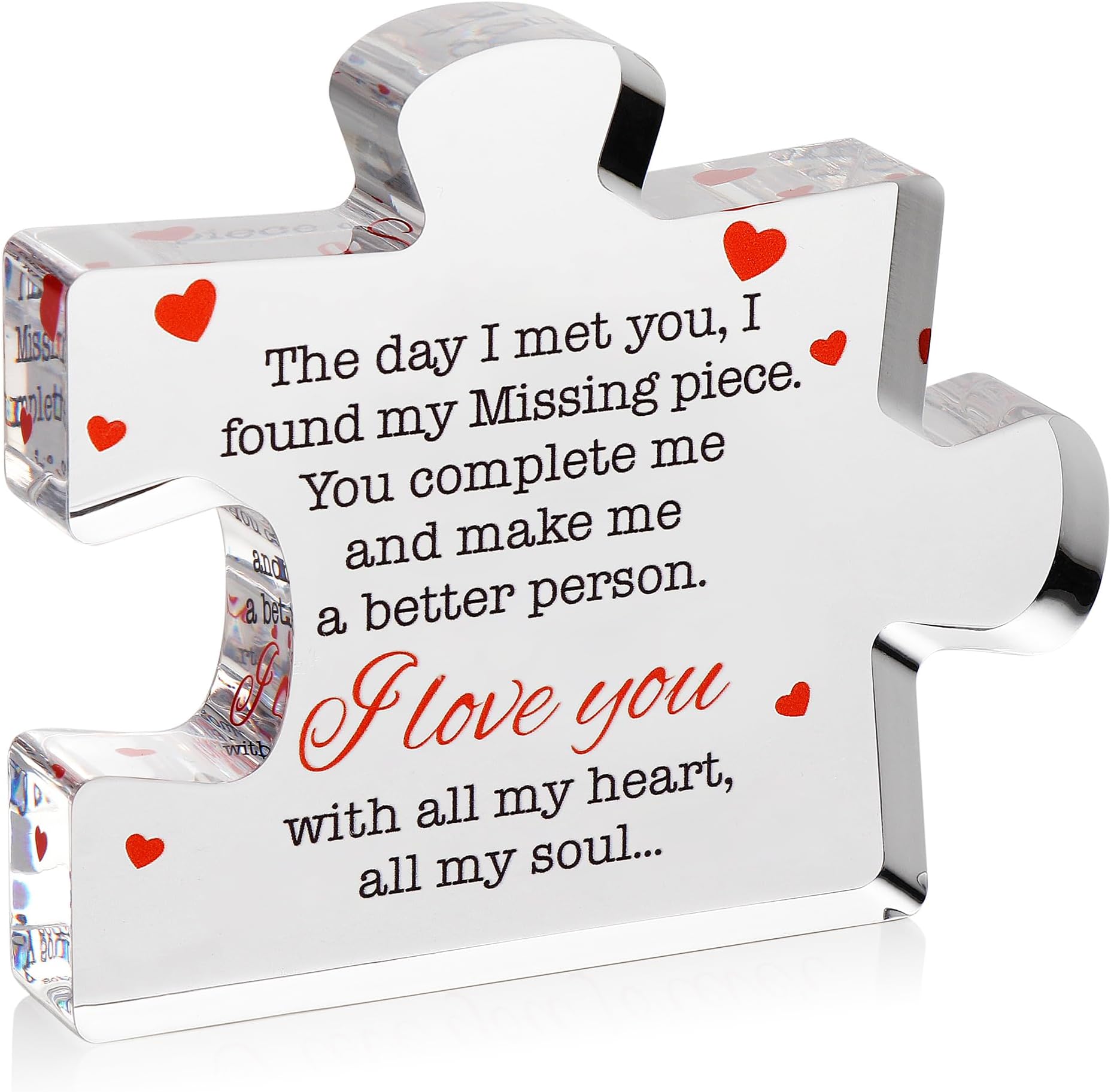 Valentines Day Gifts - I Love You Gifts for Him, Her - Acrylic Puzzle Printed Message - Birthday, Wedding for Boyfriend, Girlfriend - I Love You Presents for Husband, Wife