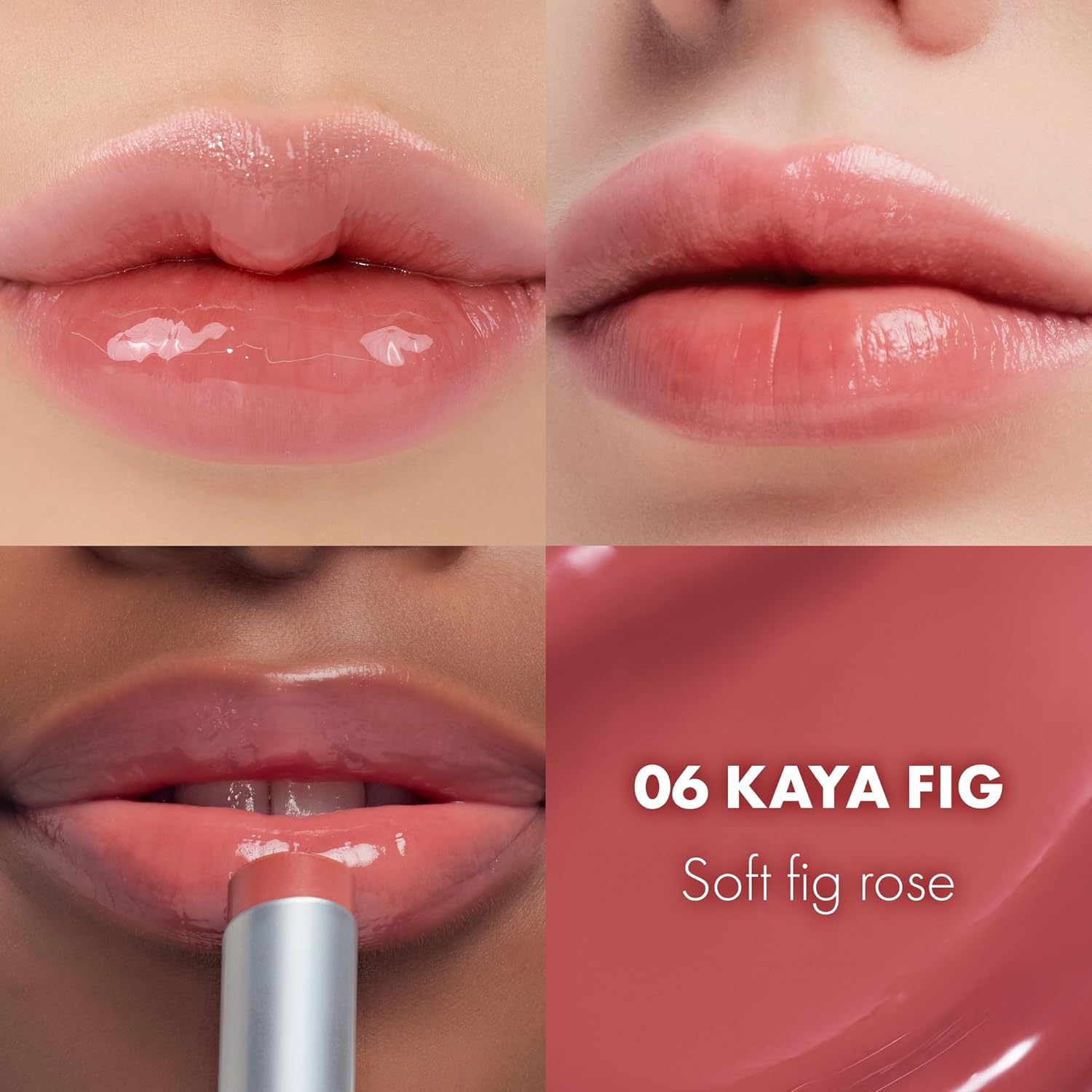 rom&nd GLASTING MELTING BALM #06 Kaya Fig - Vegan K-Beauty Tinted Lip Balm for Crystal Water-Gloss Shine, Deep Hydration & MLBB Rosy Nude Color | Non-Sticky, Long-Lasting Comfort for All Ages - Image 4