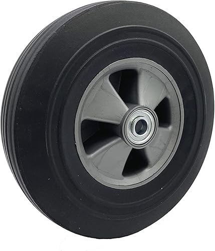 Miniatura 4 de Rocky Mountain Goods Rueda de goma sólida para carretilla de mano de 10 a 58 pulgadas, tamaño del eje, neumático de repuesto de goma sólida sin