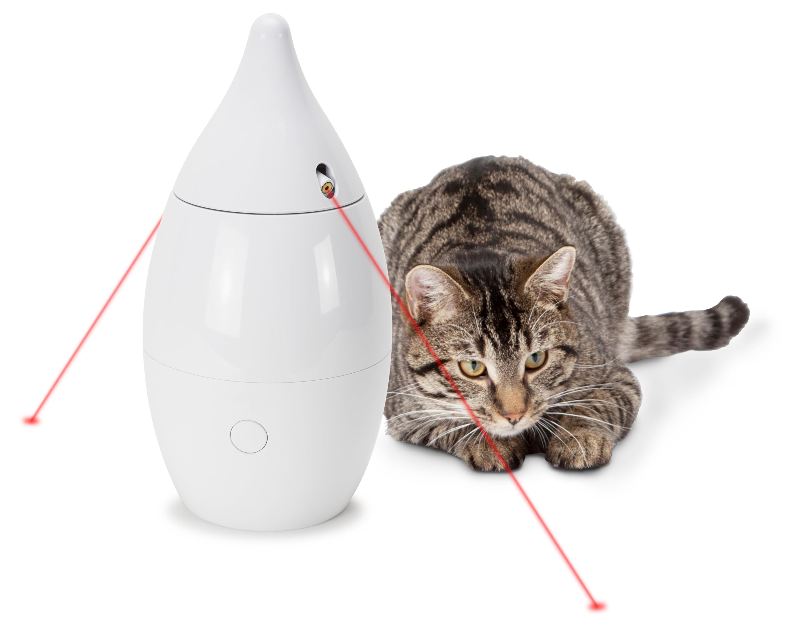 PetSafe Zoom – Juguete Automático Luz LED, Juguete Interactivo para Gatos, 2 Luces Aleatorias Que Giran 360 Grados, Apagado Automático, Funciona con Pilas