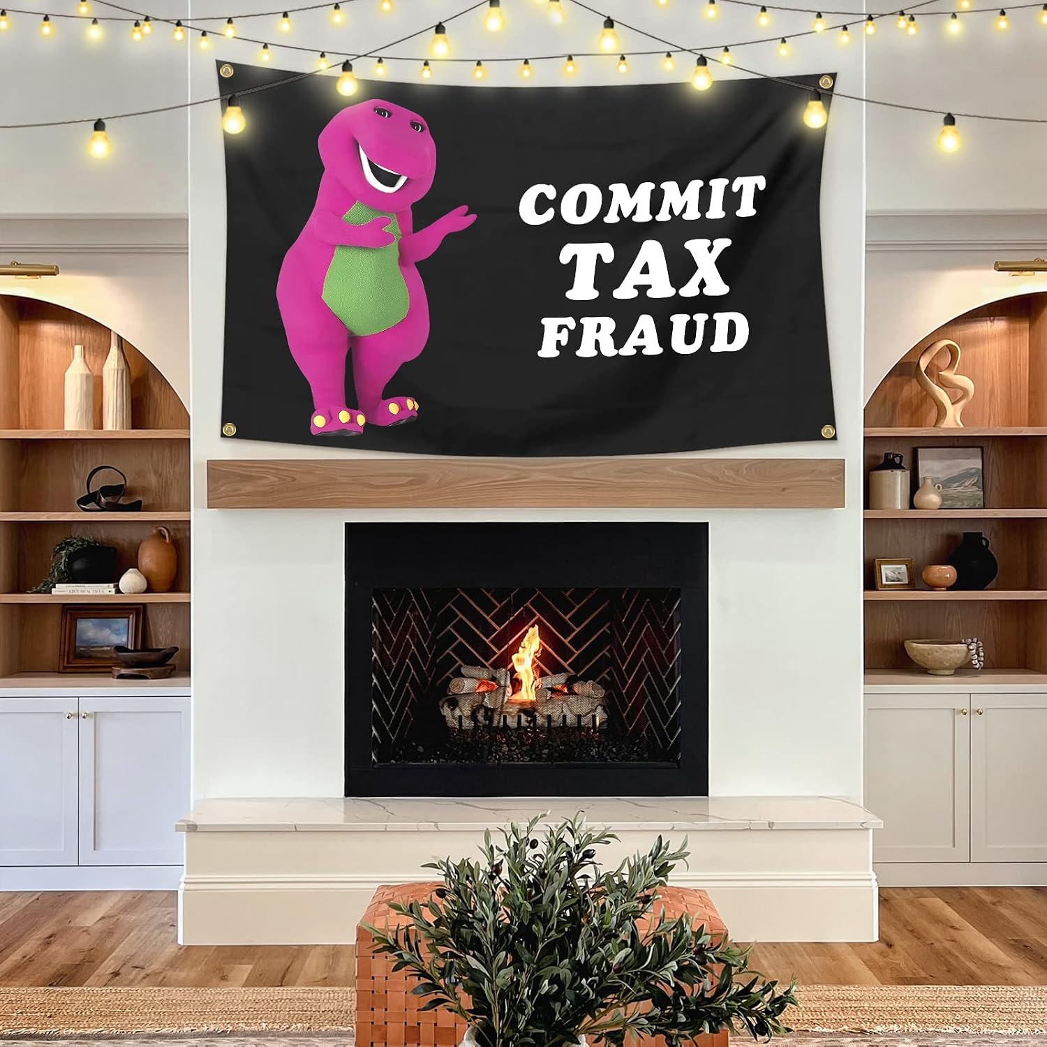 Commit TAX Fraud Funny Flags 3 * 5 Feet With Four Brass Buttonholes For Hanging Suitable For Indoor University Dormitory Party Tapestry Art poster