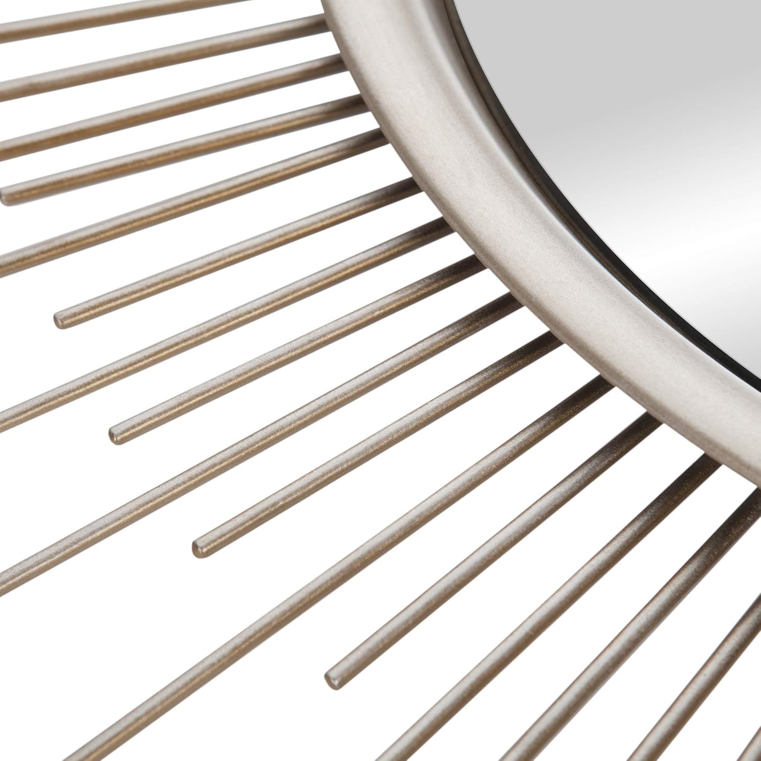 Best Quality 🔥 Brushed Silver Sunburst Wall Accent Mirror