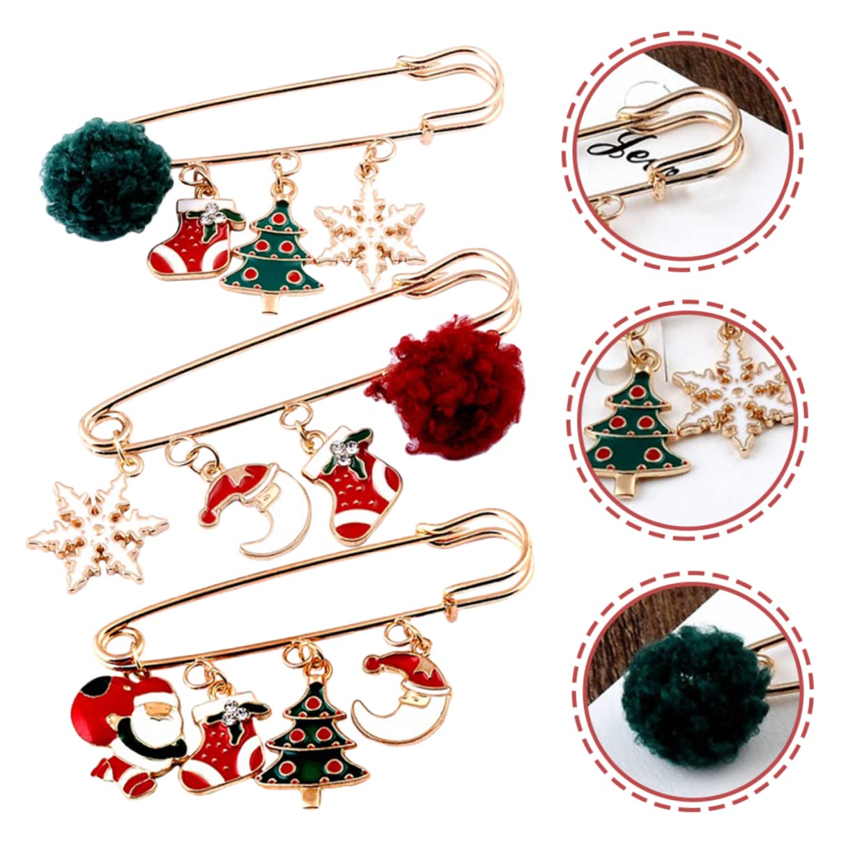 SOIMISS 15pezzi Spille Natalizie Per Sciarpe Maglioni e Cappelli Accessori Eleganti Per Donne Per Festività e Occasioni Speciali