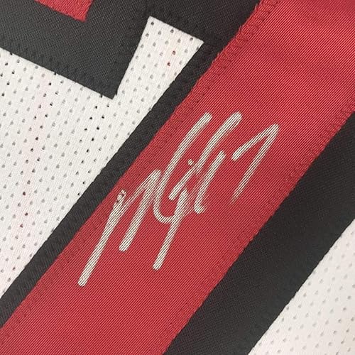 Miniatura 2 de Framed AutographedSigned Michael Mike Vick 33x42 Atlanta White Football Jersey PSADNA COA