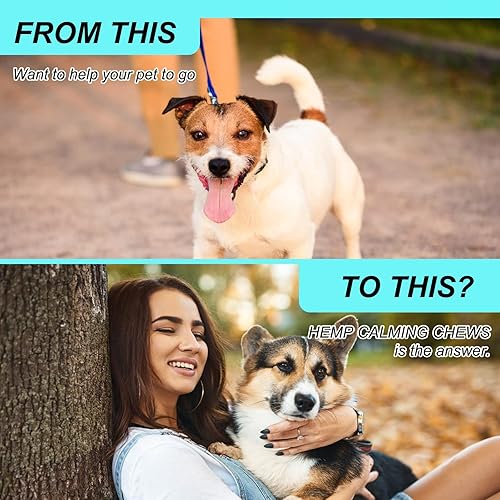 Miniatura 2 de Bieyoc Masticables calmantes para perros - Alivio natural del estrés y la ansiedad, 150 masticables suaves para perros que ayudan a aliviar la