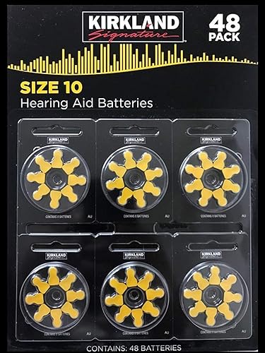 Baterías para audífono Kirkland Signature, calidad premium, pack de 48, de 1.45 voltios, sin mercurio, varios tamaños, talla 10