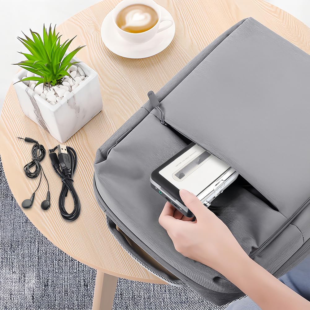 Tiiyee Kassettenspieler, Kassettenkonverter, Portable Digital USB Kassettenrekorder Audio Musik Kassette Mp3 Konverter Tragbarer Konvertieren Kassetten Digitales Format Mit Kopfhörer Player Laptop