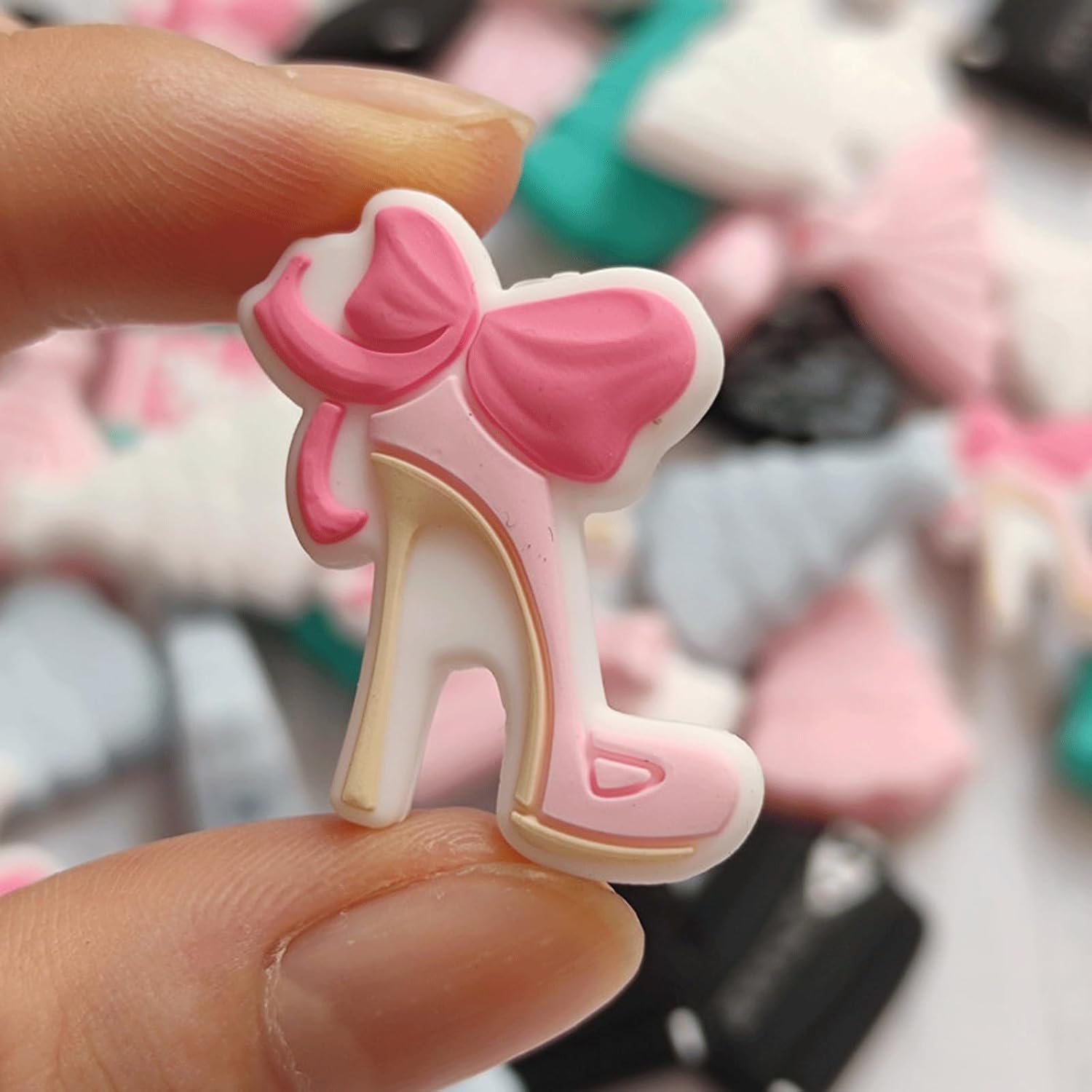 9PCS Dress Shaped Silicone Beads, Suit Shaped Silicone Focal Beads for Keychain Making, High Heels Loose Beads Bulk for Pens DIY Handicrafts Necklace Bracelet Lanyard Pendants - Image 4