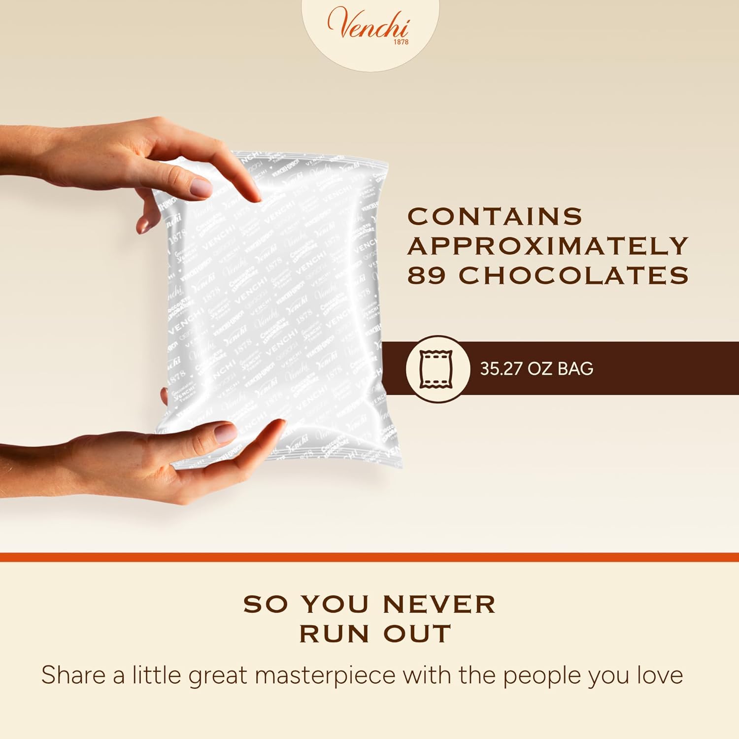 Venchi - Classic Cremino Chocolates, Gianduia and White Chocolate Flavor, Chocolate Candy Bulk, Gluten-Free, 2.2 lb Bag - Image 5