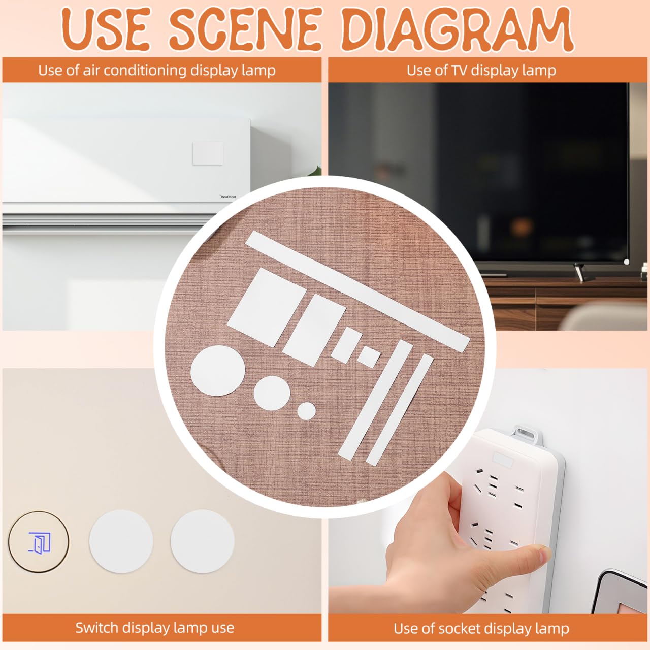 UKCOCO Adesivi che bloccano la luce LED: filtri LED dimmerabili dal 50% all'80%. Adesivi Bloccanti Luce Per Luce Led 4 Fogli(Pre-Tagliato)
