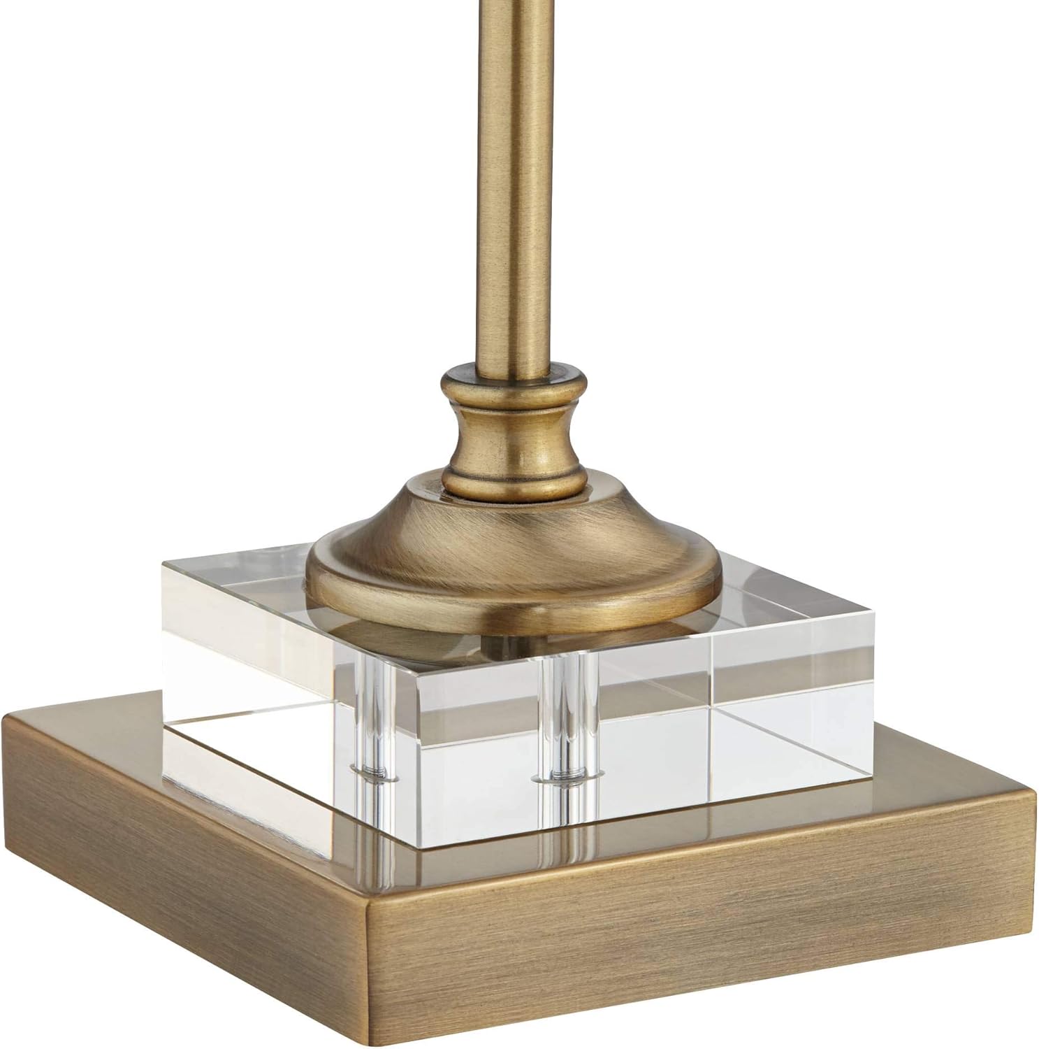 Tall Gold and Crystal Buffet Lamp with White Shade