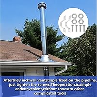 Vista 6 de 2 Pack 3 Inch Pipe Chimney Adjustable Wall Strap Pipe Bracket Clamp Pipe Strap