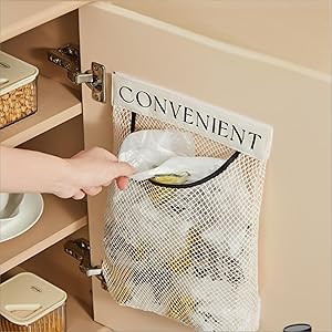 Porta sacchetti della spazzatura per generi alimentari, dispenser per sacchetti della spazzatura appiccicoso a parete in rete comodo stoccaggio per casa cucina shopping sacchetti di immondizia