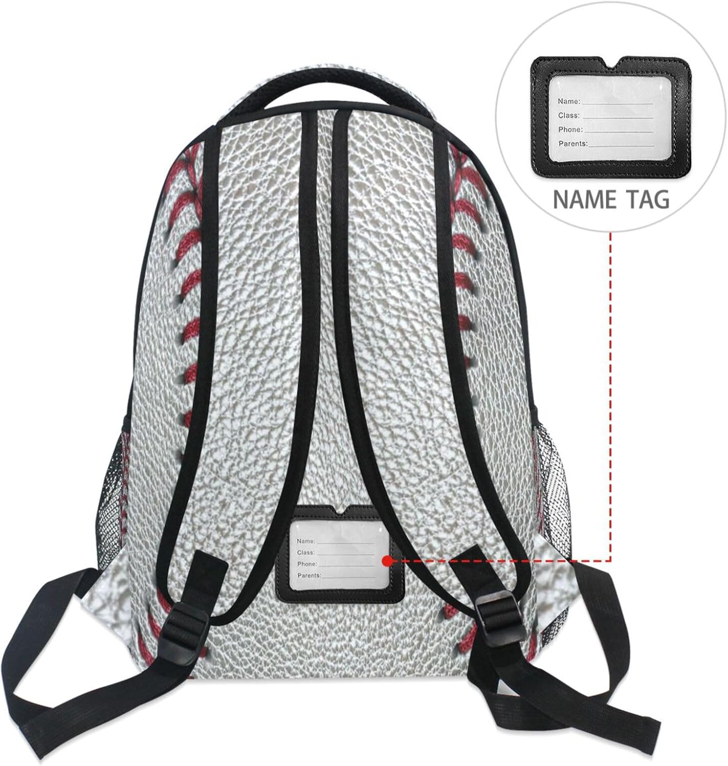 Kcldeci Toddler Backpack for School Baseball Ball Dirty Dark Baseball Red Stitching Boys Girls Kids School Bags Bookbag Elementary Children Bookbags Casual Travel Back Pack - Image 6