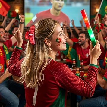 World Cup Merchandise Gifts Set: Crimson Wave No.7 Hair Claw Clip, World Cup Jersey Keychain & Portugal Flag Tattoos, Soccer Fan Accessories for Girls, World Cup Party Favors & Game Day Outfit