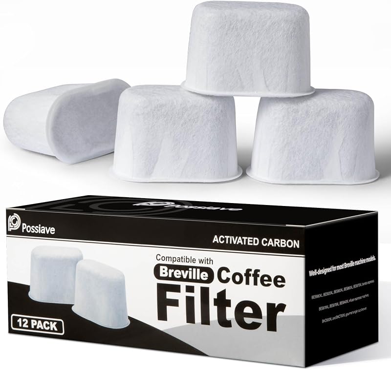 12-Pack Water Filters Compatible with Breville BWF100 Machines | Breville Espresso Machine Water Filter Replacement for Barista Express/Pro, Infuser, Dual Boiler, Oracle Series Early