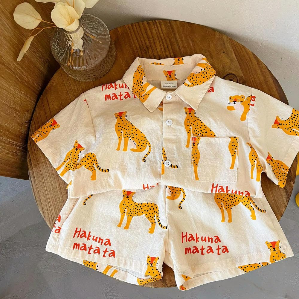 JCVBN 1-5 Jahre alt Kinderkleidung Jungen Cartoon Sommer Kurzarm Anzug Mädchen Casual T-Shirt Anzug