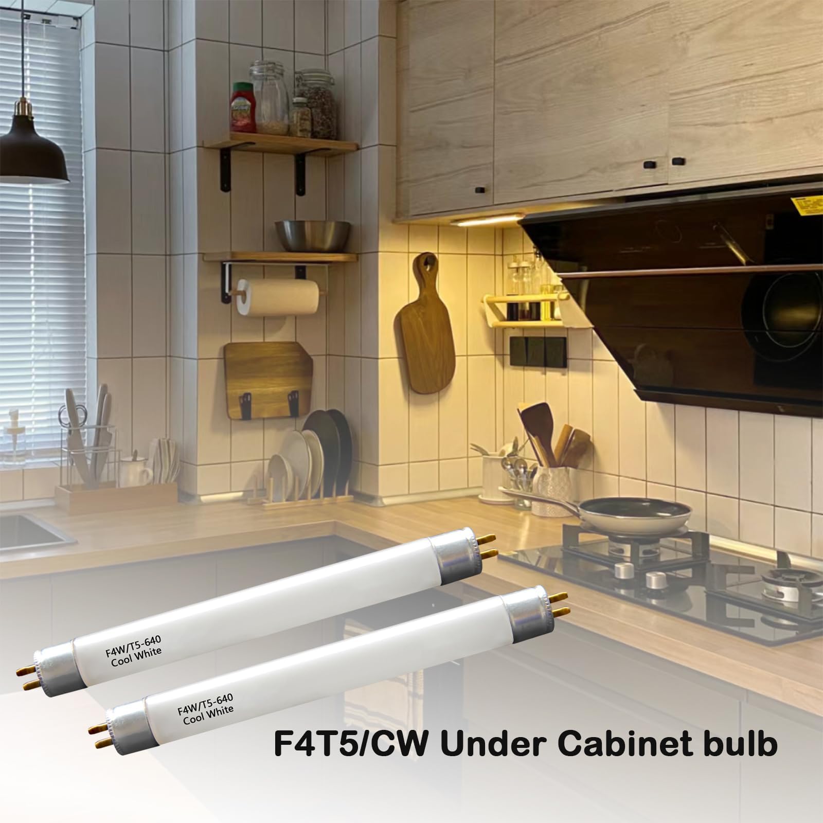 6'' F4T5/CW Under Cabinet Bulb,T5 4W Cool White Linear Fluorescent