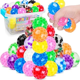30Pack Stress Balls for Kids, Squishy Squeeze Balls Fidget Toys for Adults , Stress Relief Balls, Kids Prize Box for Classroom, Party Favor Goodie Bags Stuffer, Sensory Toys for Autistic Children