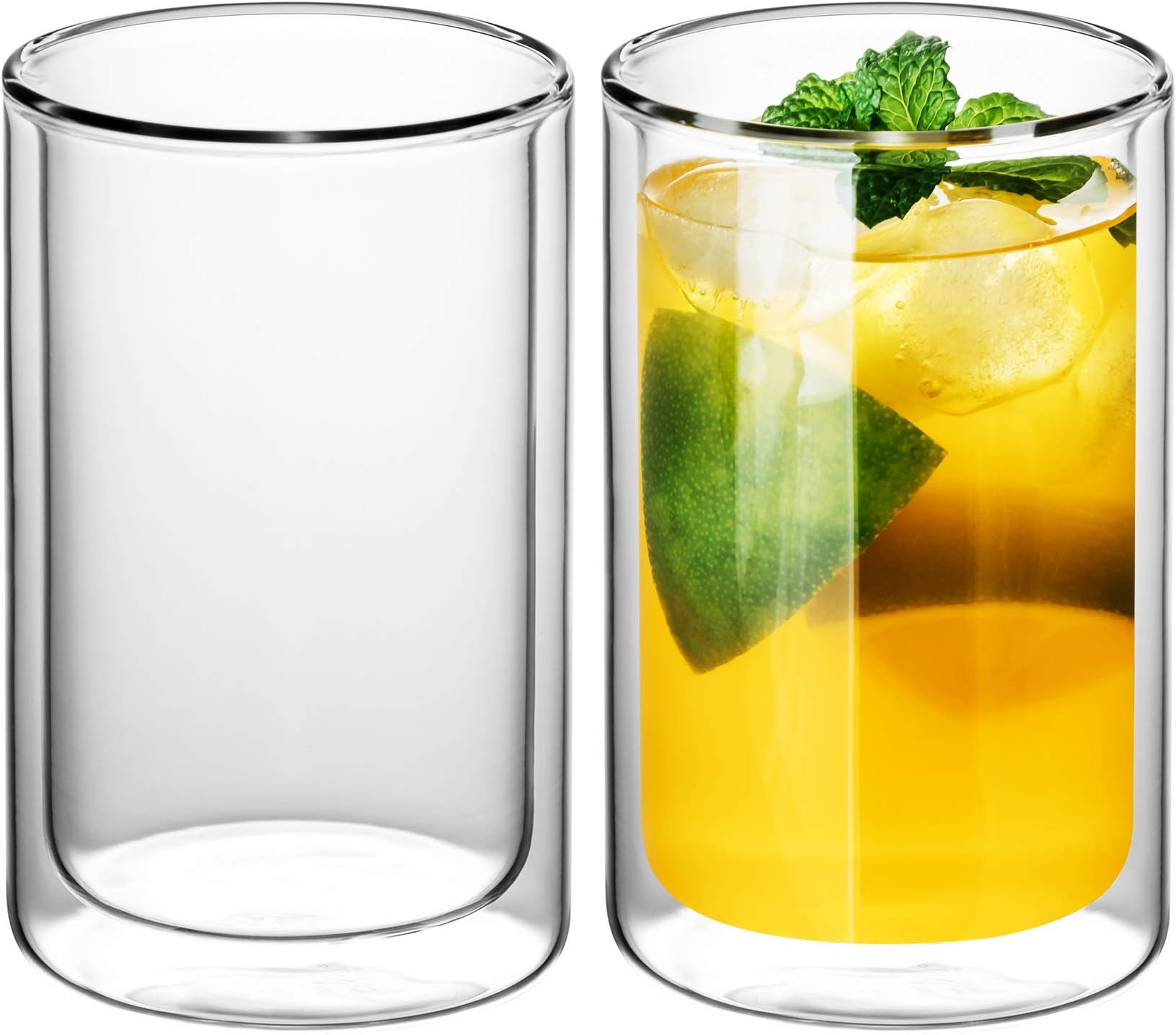 GAIWAN Double Walled Thermo Insulated Glass, ICEGOLD330-T, 12 oz, Set Of 2