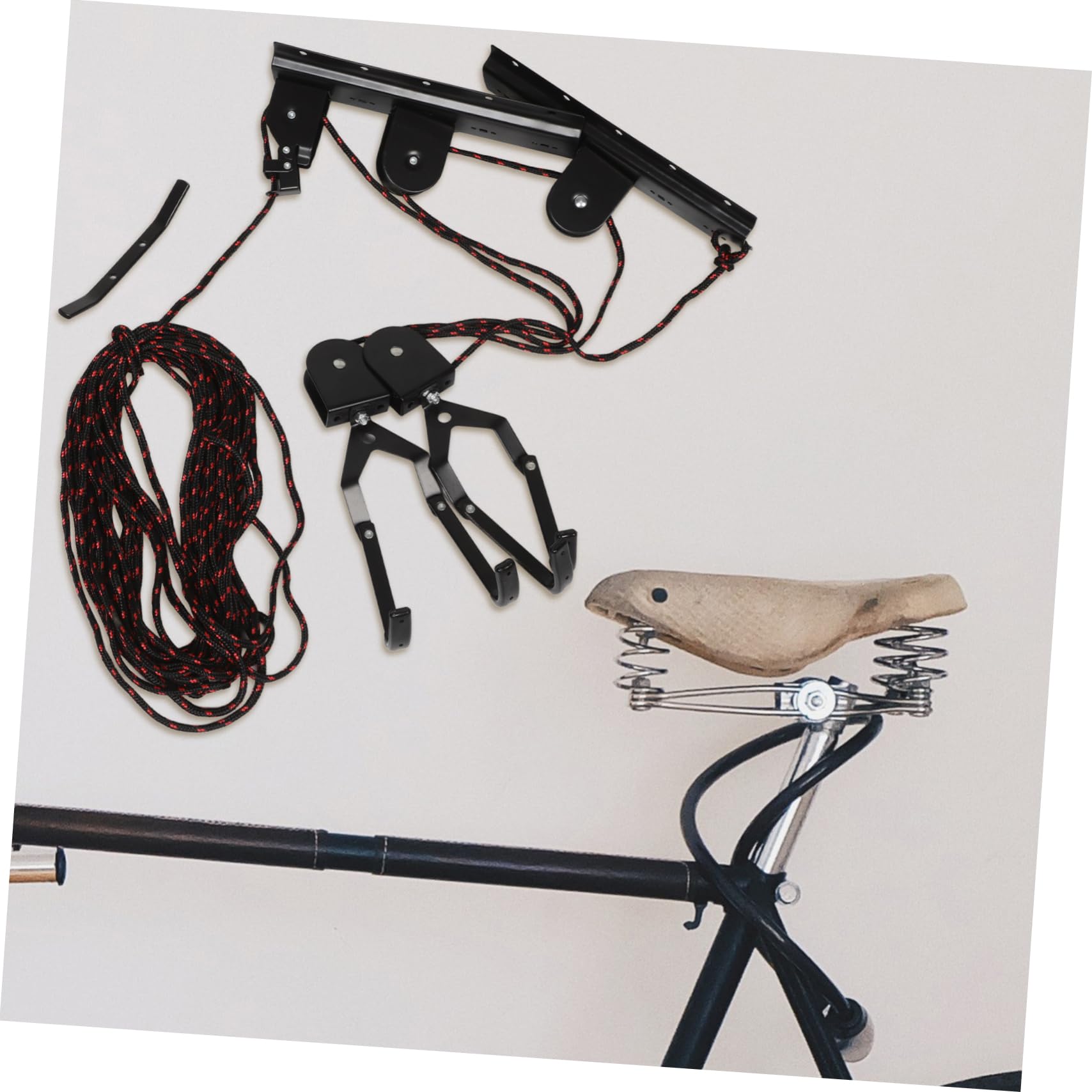 Fahrrad Deckenlift Platzsparend und Belastbar mit Flaschenzugsystem aus Stahl zur Wand oder Deckenmontage Moderner Fahrradheber für Garage und Zuhause