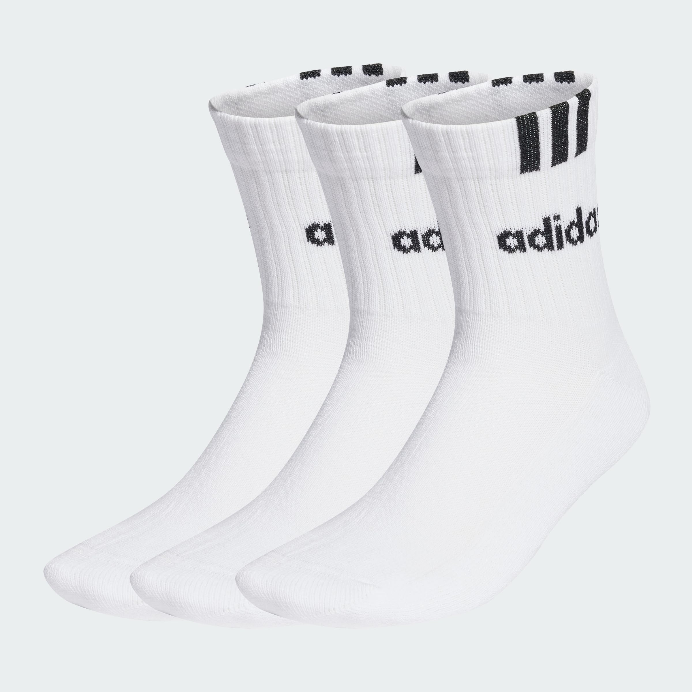 adidas Unisex adulto 3-Stripes Linear Half-Crew Cushioned Socks 3 Pairs