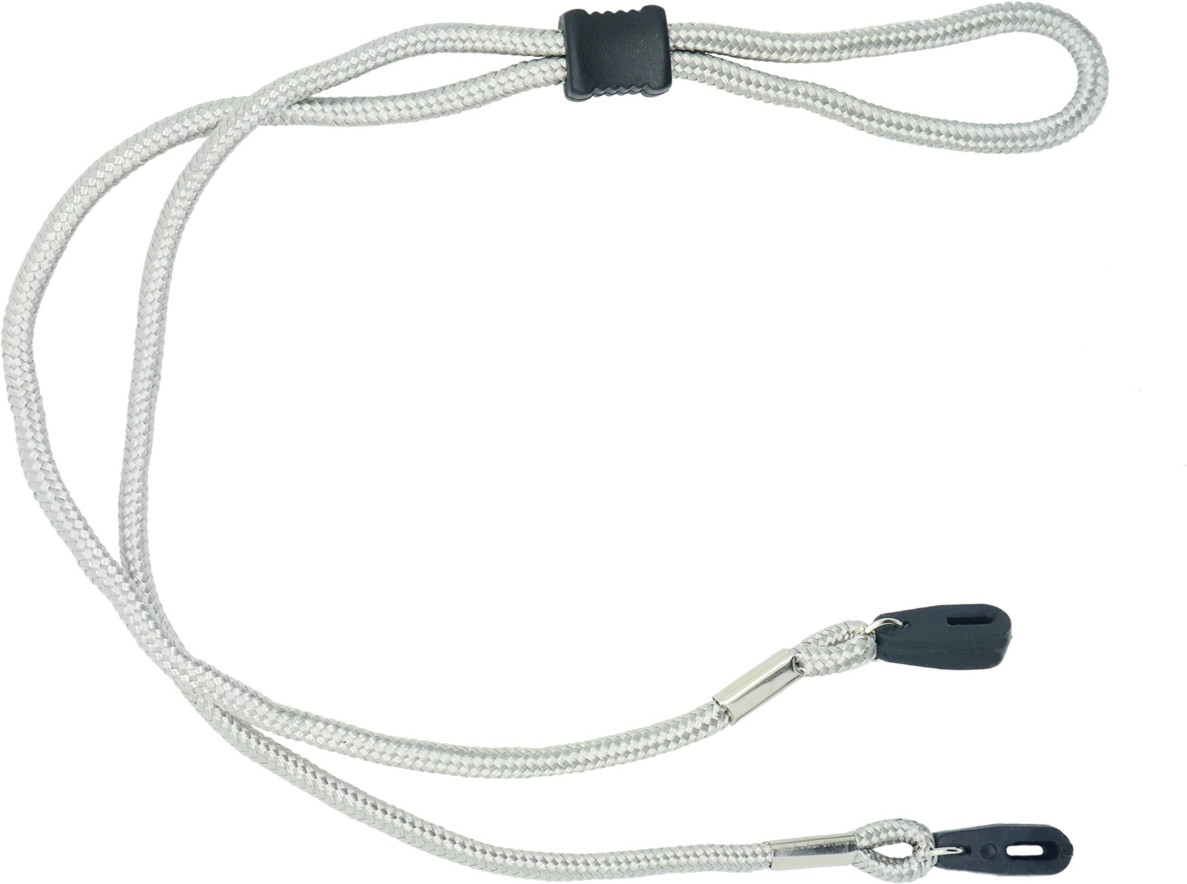 GoGripSport Active Eyewear Holder Glasses Cord With Adjustable Toggle Rugged Sports Spectacle Lanyard (Silver)