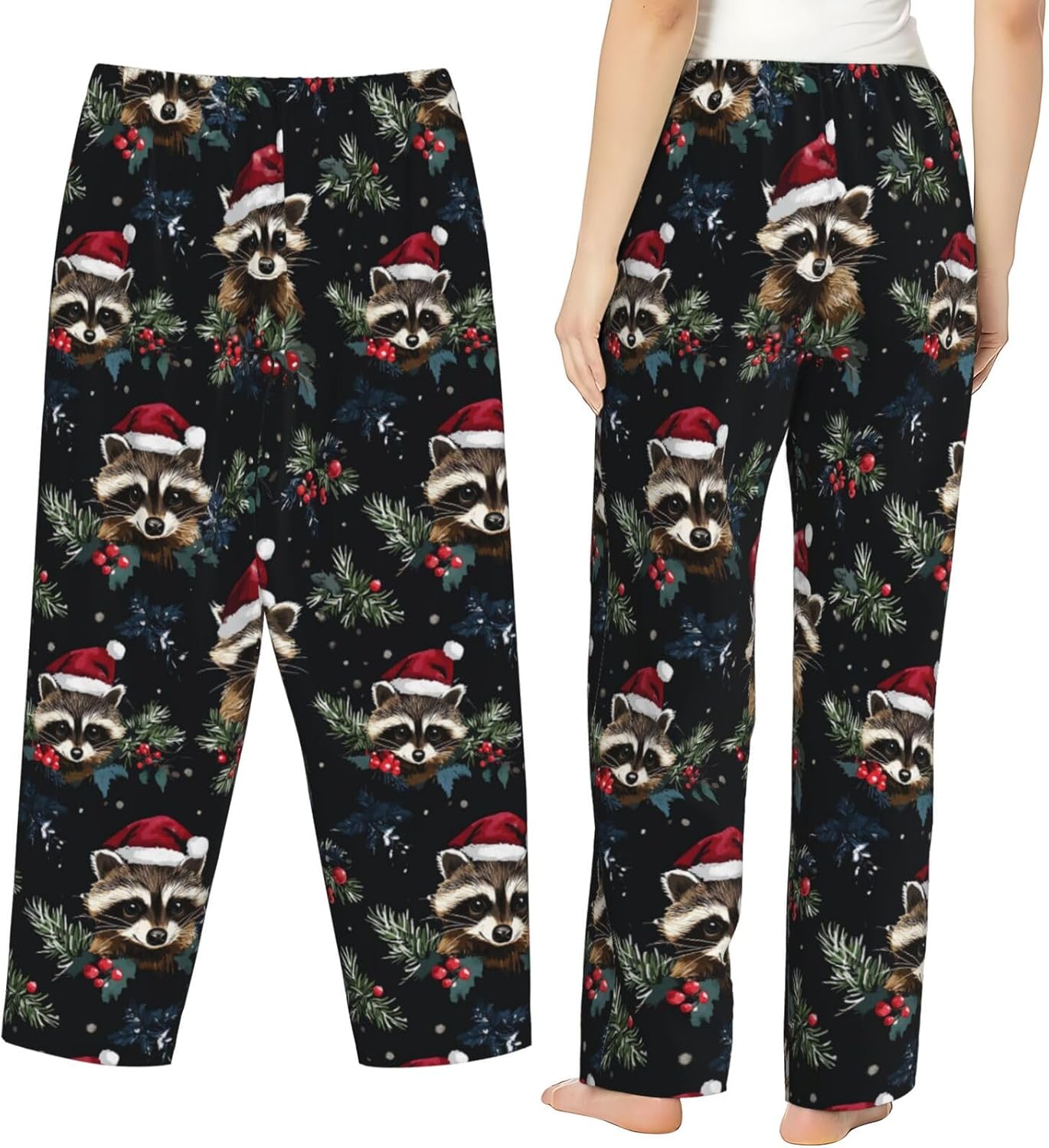 Delerain Women's Pajama Pants With Pockets, Casual Loose Lounge Pants Drawstring Elastic Waist Wide Leg Pjs Bottoms for Women - Image 3