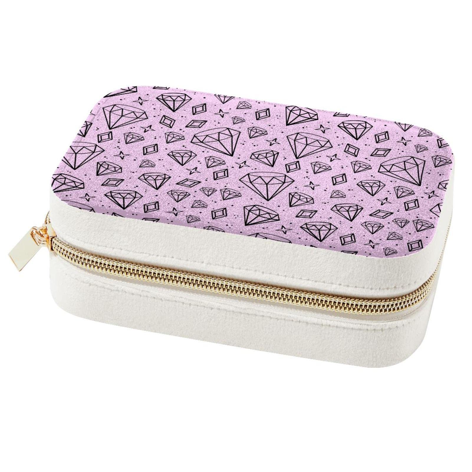 Boîte à bijoux de voyage rose diamant : l'organiseur compact pour vos week-ends