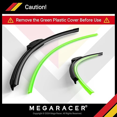 Miniatura 7 de Mega Racer Limpiaparabrisas de repuesto de 24 pulgadas + 17 pulgadas, limpiaparabrisas de repuesto para mi automóvil, limpiaparabrisas para el lado