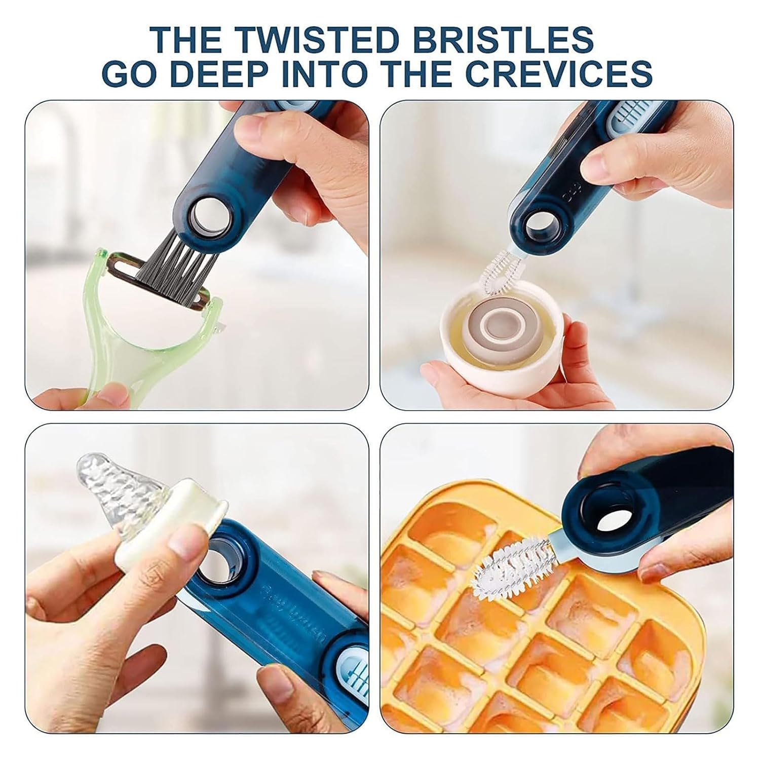 3 in 1 Cup Lid Gap Cleaning Brush Set, Multifunctional Insulation Bottle Cleaning Tools, Mutipurpose Tiny Silicone Cup Holder Cleaner, Home Kitchen Cleaning Tools 4