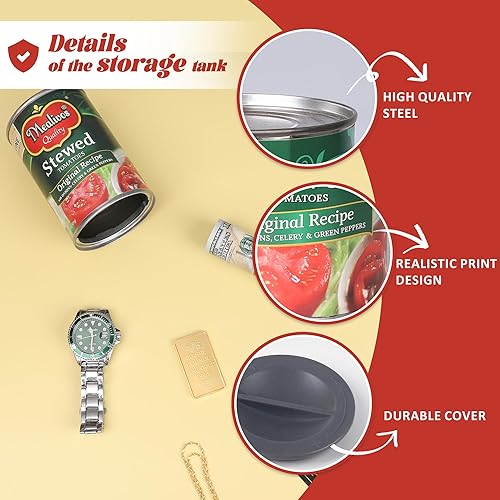 Miniatura 24 de Caja fuerte para desviación de latas, perfecta para ocultar llaves de almacenamiento, efectivo, joyas, tarjetas (1 fruta mixta)