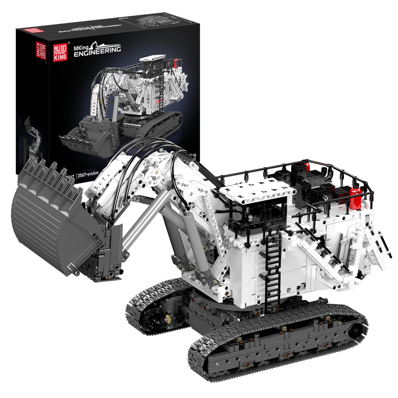 Mould King 17067 Technique Grue à chenilles, modèle de véhicule de chantier télécommandé avec application Control+, kit de modélisation pour adultes (3567 pièces)