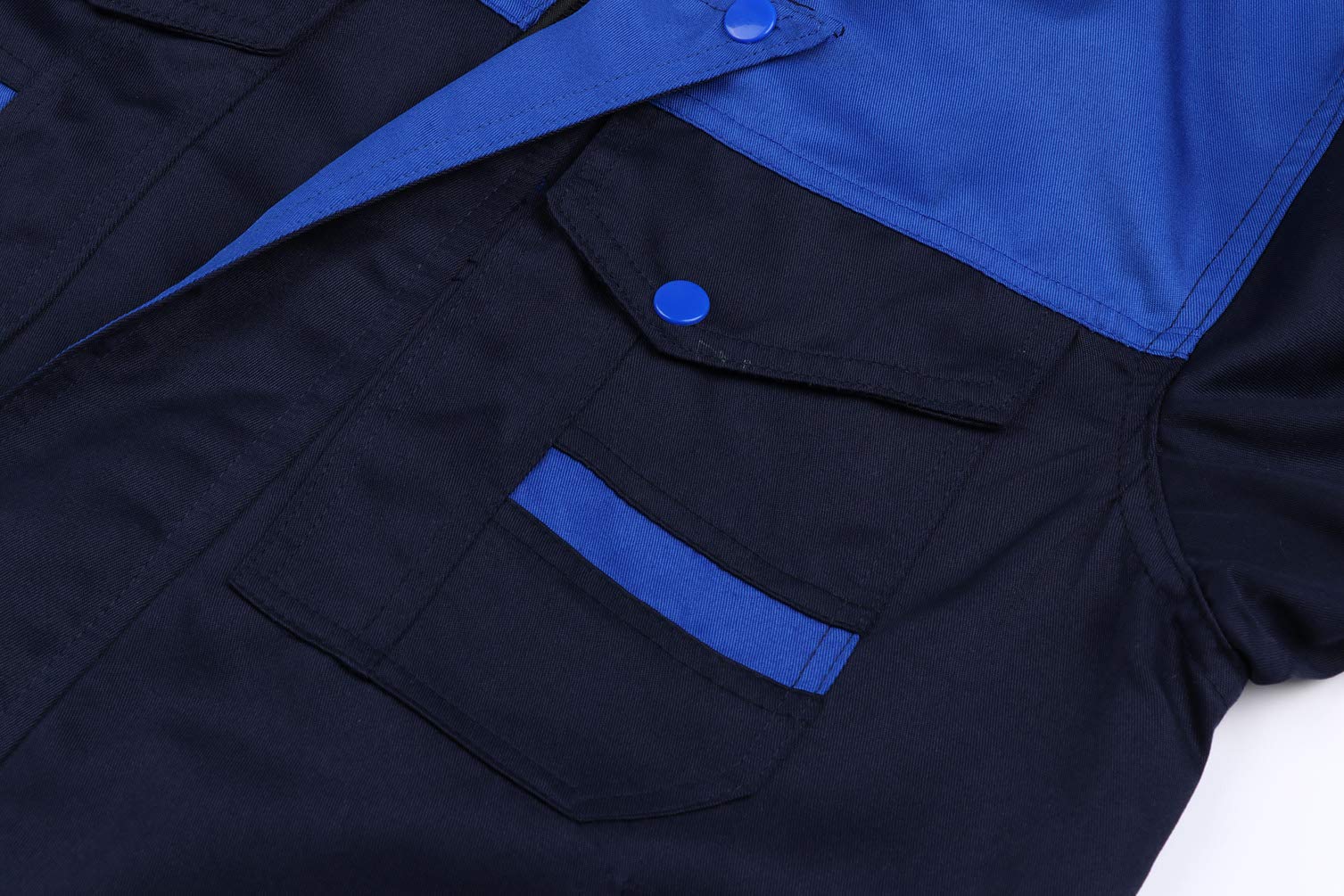 Yukirtiq Veste De Travail Homme Multi-Poches - Blouson Bleu Résistant Avec Fermeture Éclair Et Bandes Réfléchissantes