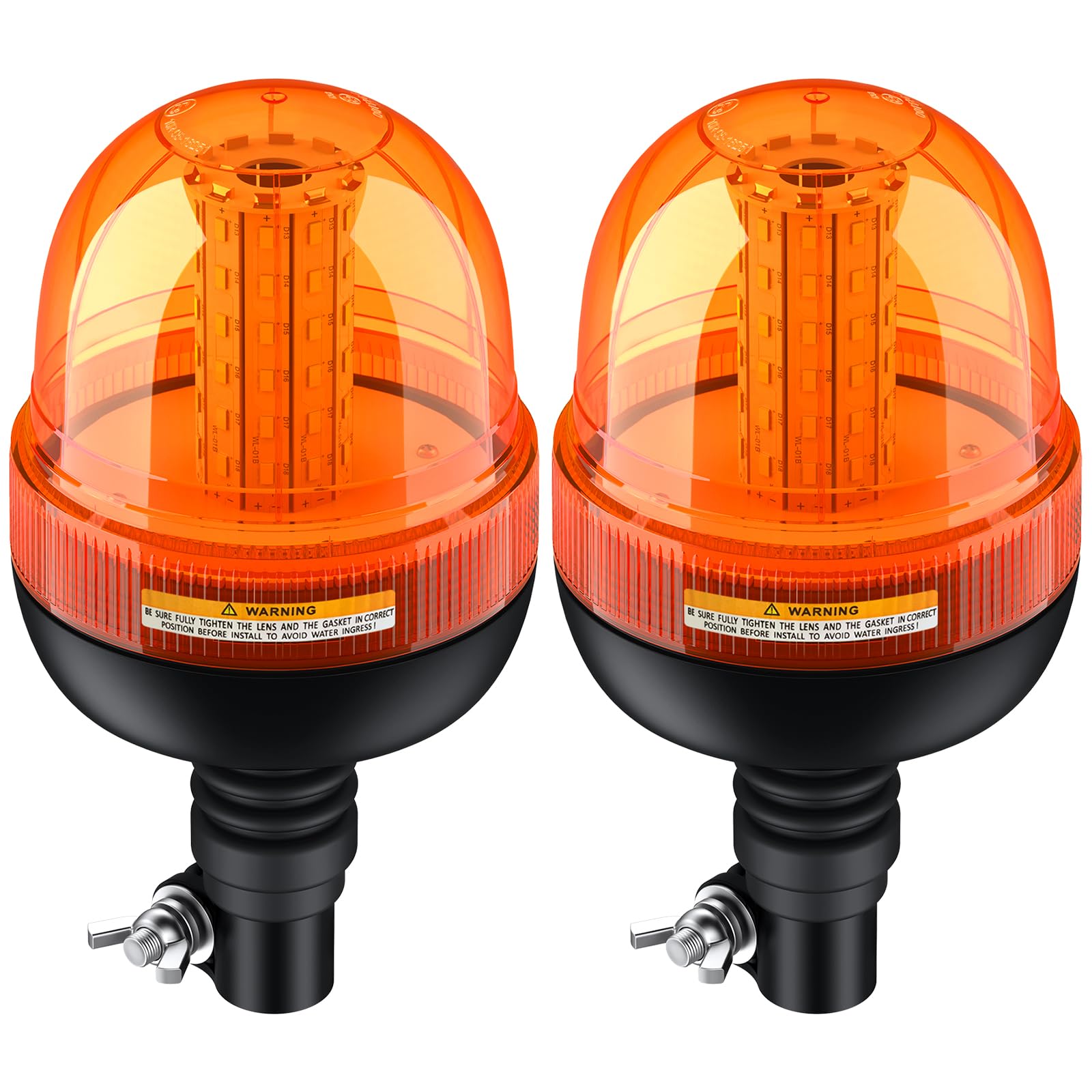 AUTOUTLET 2X Rundumleuchte, 60 LED Warnleuchten Amber Rundumkennleuchte Blinkleuchte 12V/24V, mit 3 Beleuchtungsmodi, R10 E9 Straßenverkehr Zulassung, Wasserdicht Staubdicht, für Traktor LKW PKW