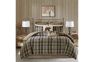 Eddie Bauer Oversized King Sherpa Cabin Comforter Hadley Plaid Bedding Set