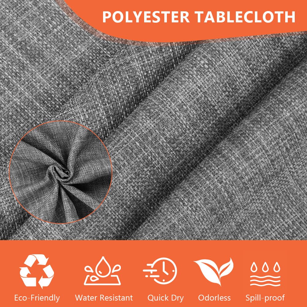 AUAUY Wipe Clean Table Cloth, 140x100cm Rectangular Washable Faux Linen Tablecloth - Image 2