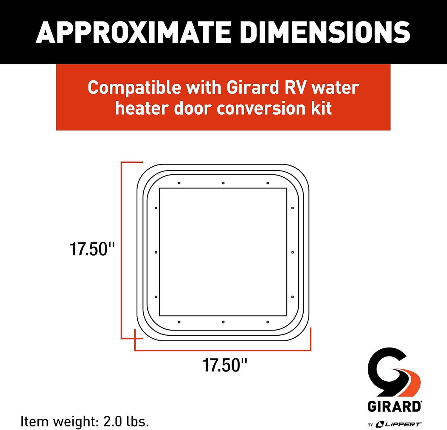 Girard Products Llc RV Water Heater Door Trim Ring - Black