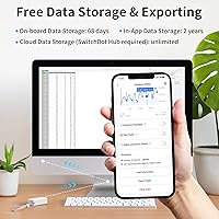 Vista 4 de SwitchBot IP65 Termómetro Higrómetro para interiores y exteriores inalámbrico Alcance Bluetooth de 394 pies, termómetro para refrigerador